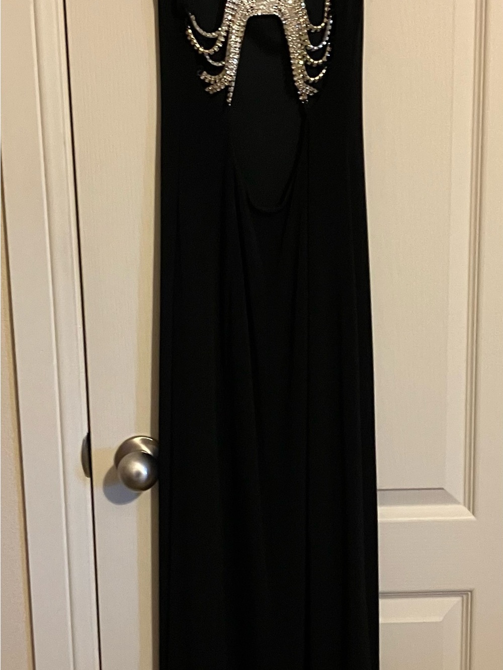 Cache Black Prom Dress with Beaded Straps - Picture 2 of 13